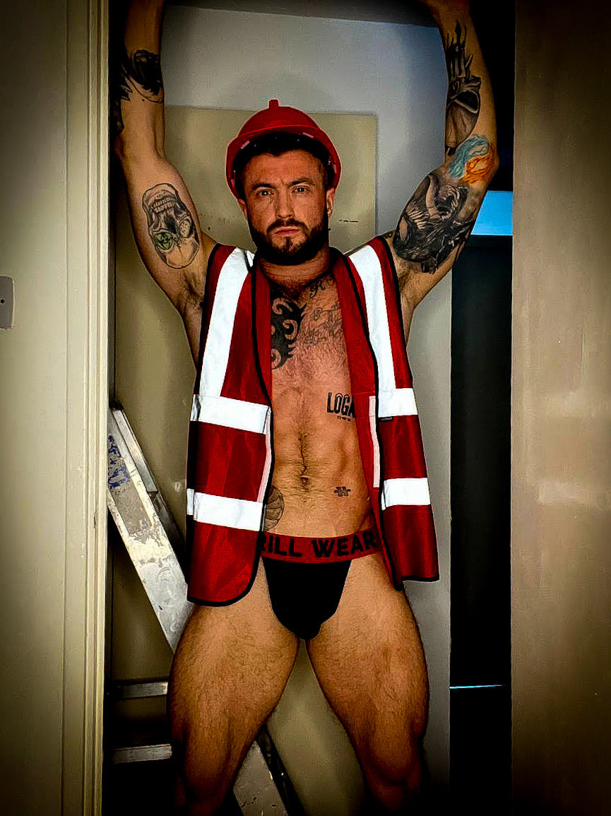 DRILLWEAR THONG RED & BLACK