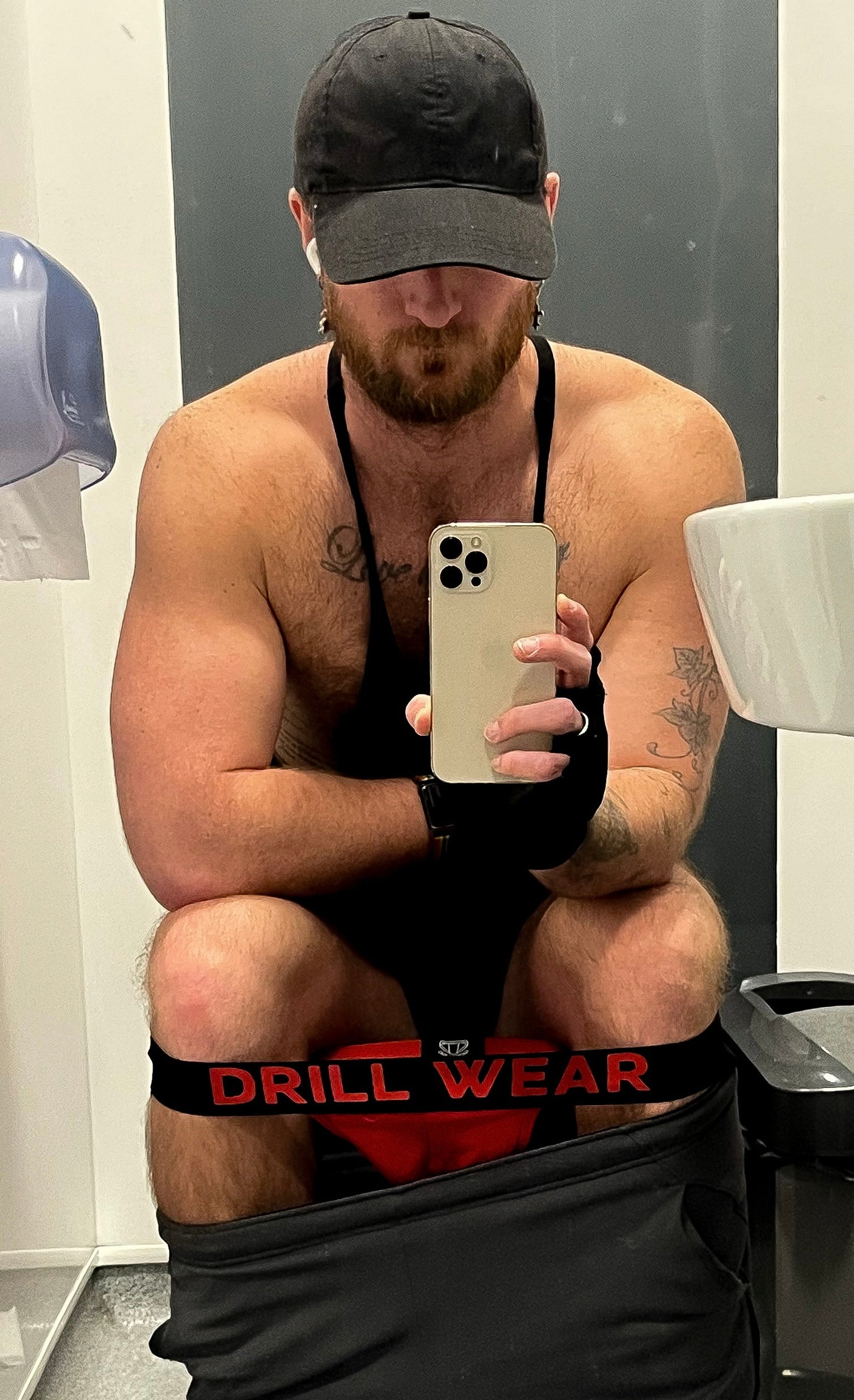 DRILL WEAR JOCK STRAP BLACK & RED